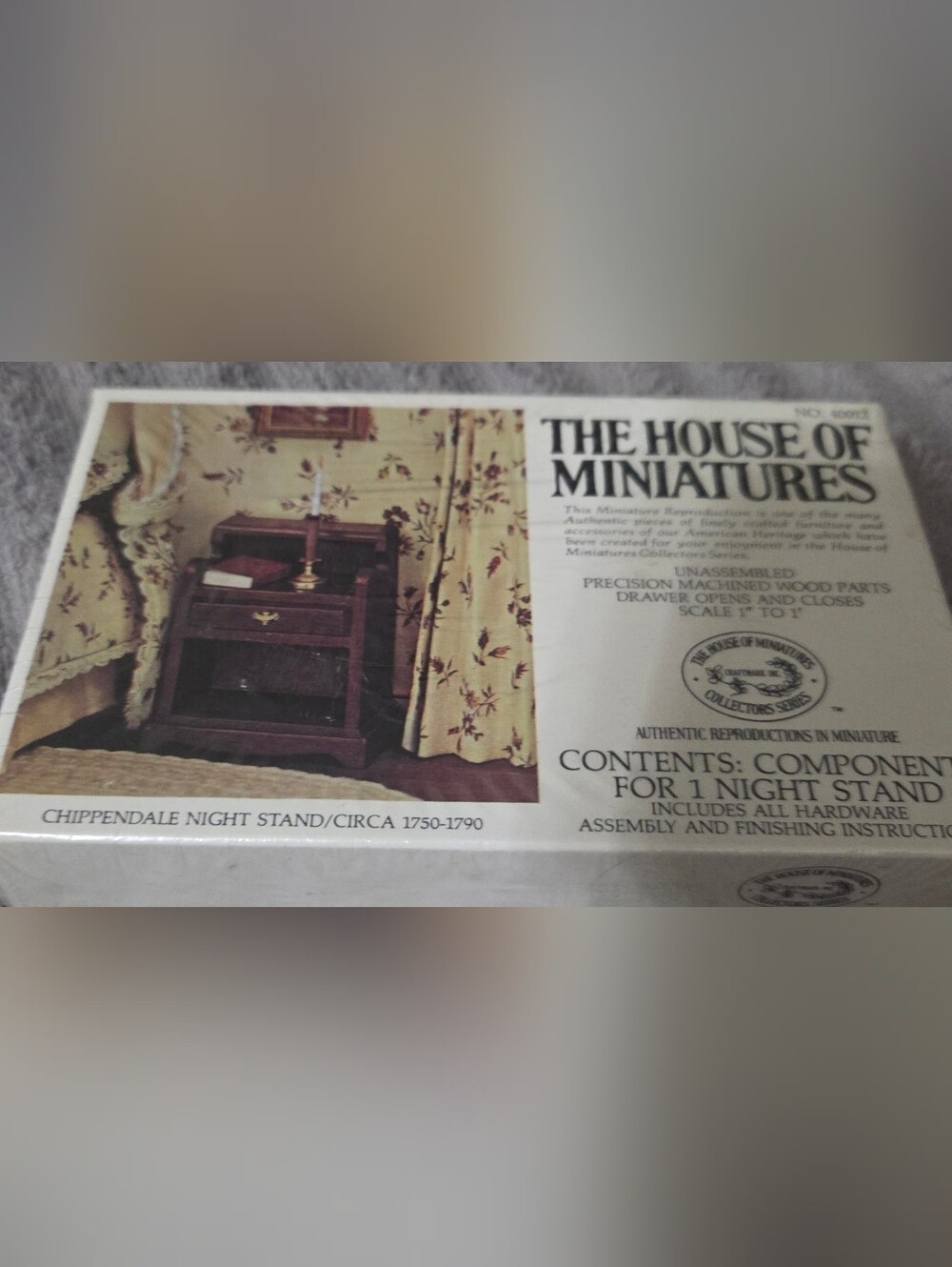 SEALED Vintage The House of Miniatures CHIPPENDALE NIGHT STAND/CIRCA 1750-1790